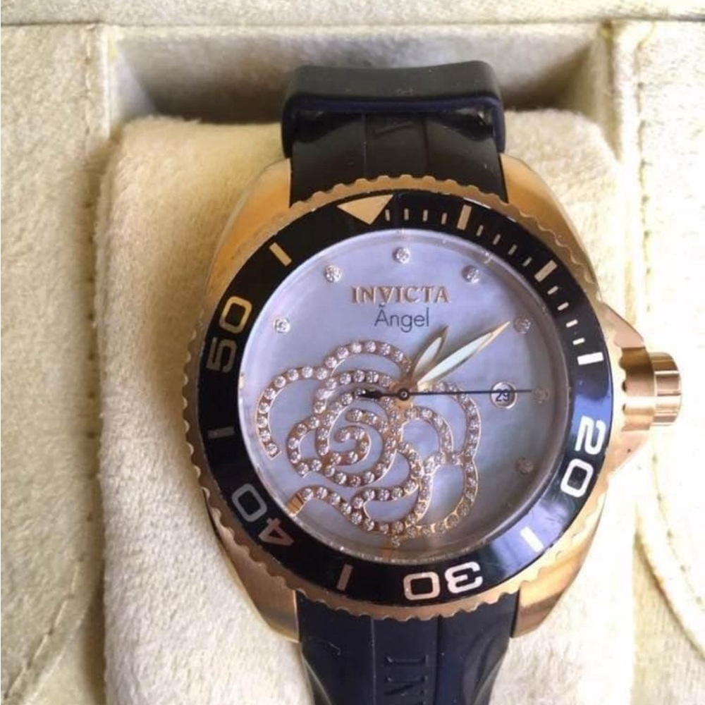 Invicta Angel Women's Black and Gold Watch